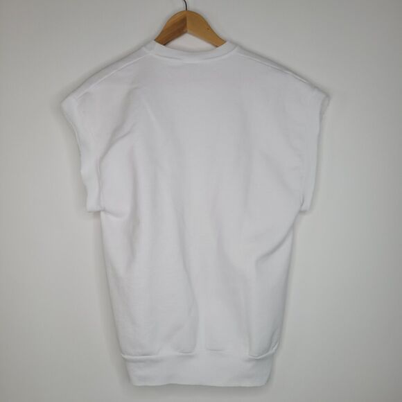 Vintage JERZEES White Cut Off Sweatshirt Size M Tank Seattle Space Needle Vest - Picture 5 of 7